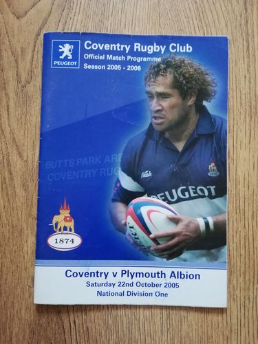 Coventry v Plymouth Albion Oct 2005