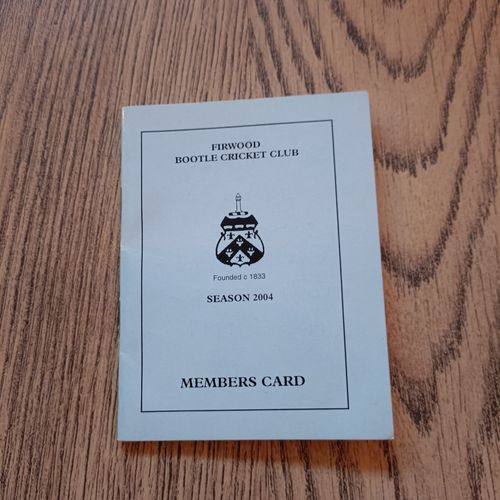 Firwood Bootle Cricket Club 2004 Membership & Fixture Card