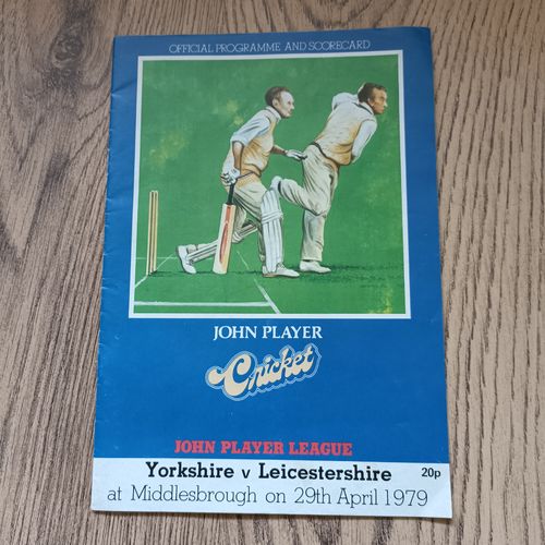 Yorkshire v Leicestershire April 1979 John Player League Cricket Programme
