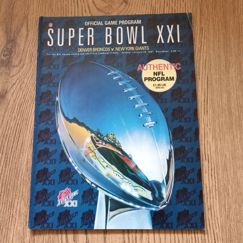 Denver Broncos v New York Giants 1987 Super Bowl American Football Programme