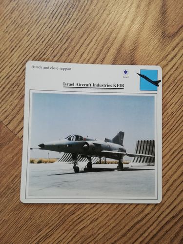Israel Aircraft Industries KFIR 1990 Warplanes Collectors Club Card