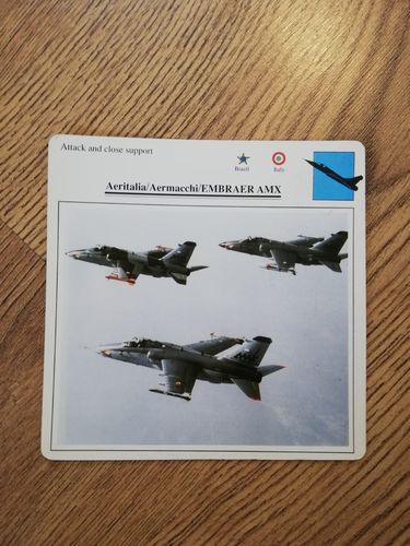 Aeritalia/Aermacchi/Embraer AMX 1990 Warplanes Collectors Club Card