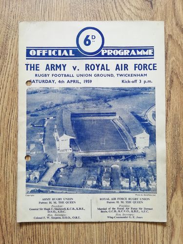 Army v Royal Air Force April 1959