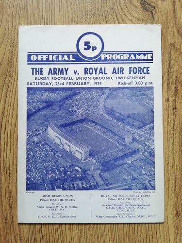The Army v Royal Air Force Feb 1974