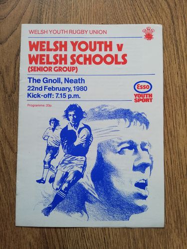 Welsh Youth v Welsh Schools (Senior Group) Feb 1980 Rugby Programme