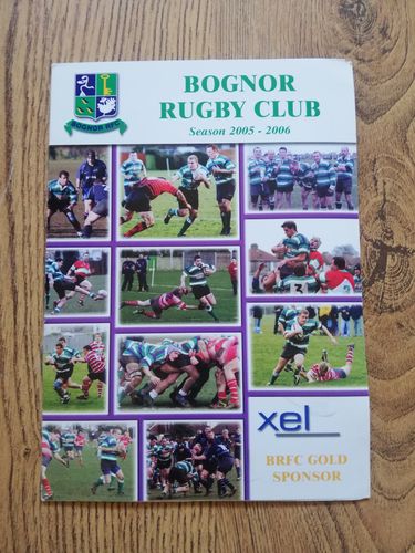 Bognor v Chichester Dec 2005 Rugby Programme