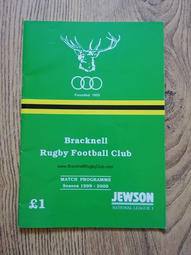 Bracknell v Newbury Oct 1999 Rugby Programme
