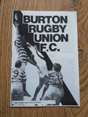 Burton v Wolverhampton Feb 1989 Rugby Programme