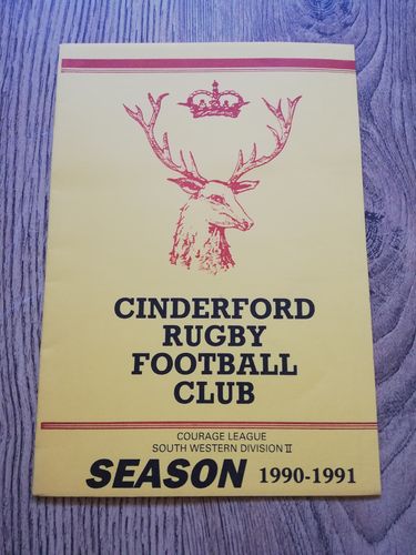 Cinderford v Redingensians Oct 1990 Rugby Programme