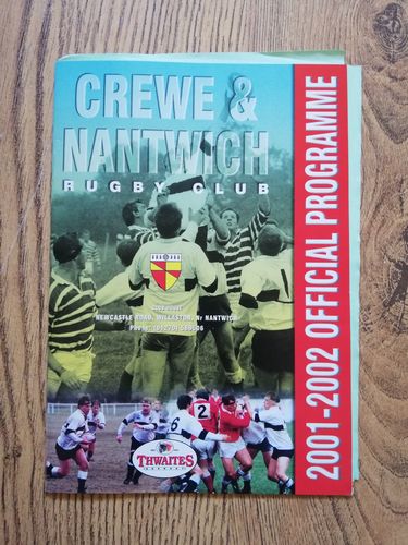 Crewe & Nantwich v Moore Nov 2001 Rugby Programme