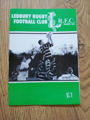 Ledbury v Droitwich Oct 1998 Rugby Programme