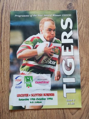 Leicester v Scottish Borders Oct 1996 Heineken Cup Rugby Programme