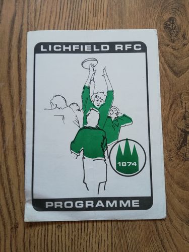 Lichfield v Cambridge University March 1985 Rugby Programme