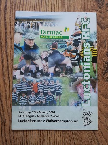 Luctonians v Wolverhampton March 2001 Rugby Programme