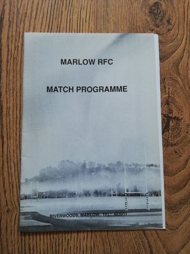 Marlow v Banbury Feb 1992 Rugby Programme