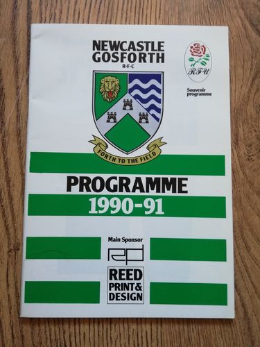 Newcastle Gosforth v England International XV Sept 1990 Rugby Programme