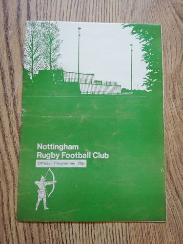 Nottingham v Leicester Nov 1979 Rugby Programme