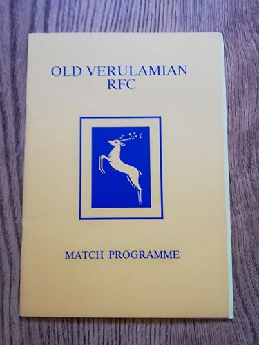 Old Verulamian v Tabard March 1990 Rugby Programme
