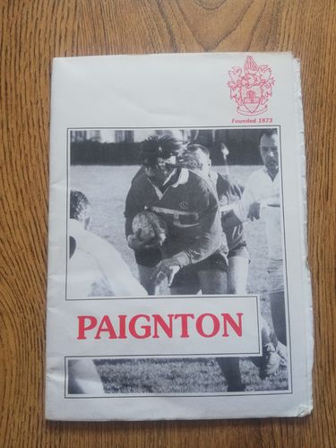 Paignton v Ivybridge Oct 1995 Rugby Programme