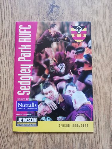Sedgley Park v Kendal Dec 1999 Rugby Programme