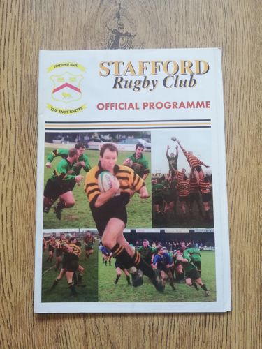 Stafford v Tamworth Feb 2000 Rugby Programme