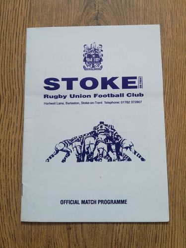 Stoke v Old Laurentians Oct 1999 Rugby Programme