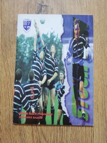 Stourbridge v Winnington Park Oct 1994 Rugby Programme