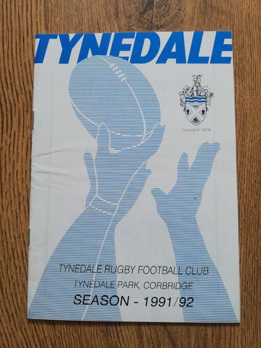 Tynedale v Wakefield Nov 1991 Pilkington Cup Rugby Programme