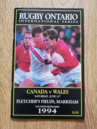 Canada v Wales June 1994 Rugby Programme