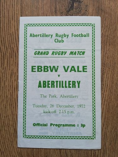 Abertillery v Ebbw Vale Dec 1972