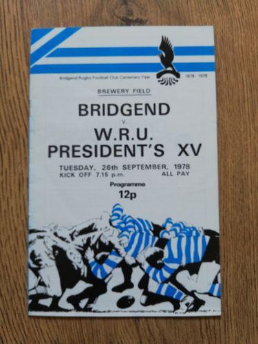 Bridgend v WRU President's XV Sept 1978