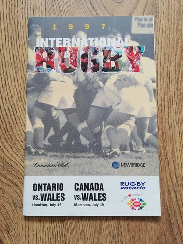 Ontario v Wales 1997 Rugby Programme