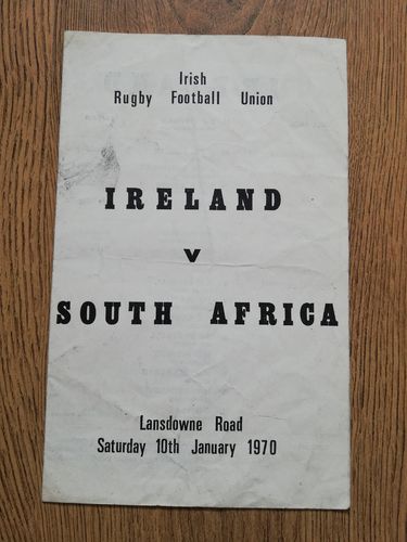 Ireland v South Africa Jan 1970