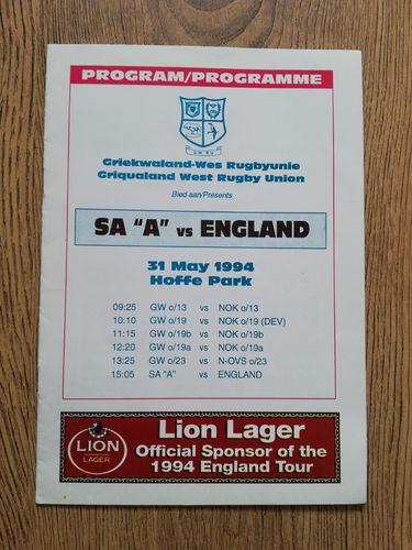 South Africa 'A' v England May 1994