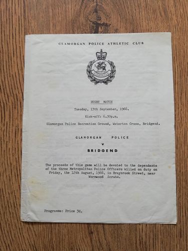 Glamorgan Police v Bridgend Sept 1966