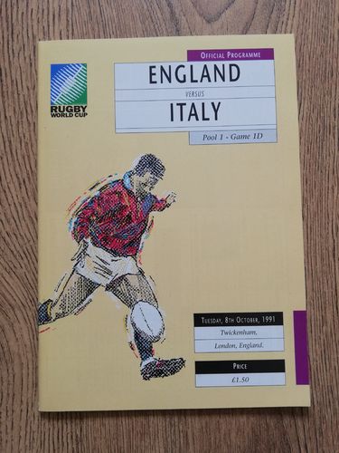 England v Italy 1991 Rugby World Cup Programme