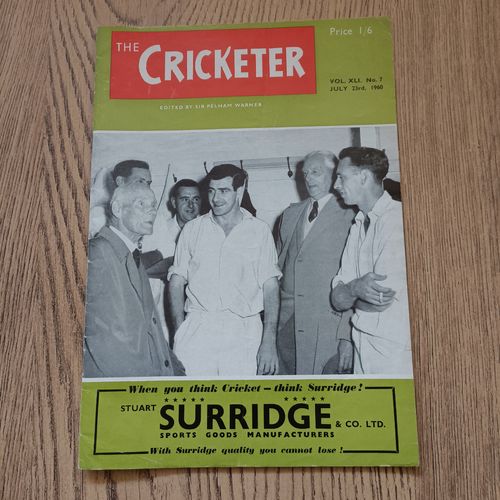' The Cricketer ' Vol XLI No 7 July 1960 Cricket Magazine