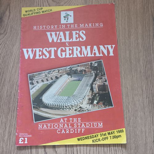 Wales v West Germany May 1989 World Cup Qualifier Football Programme