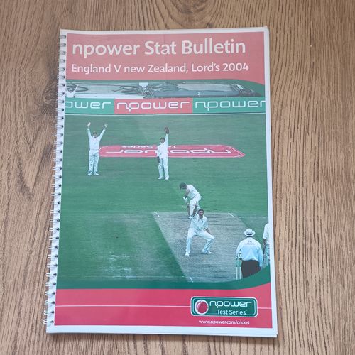 England v New Zealand 1st Test 2004 Stat Bulletin Cricket Guide
